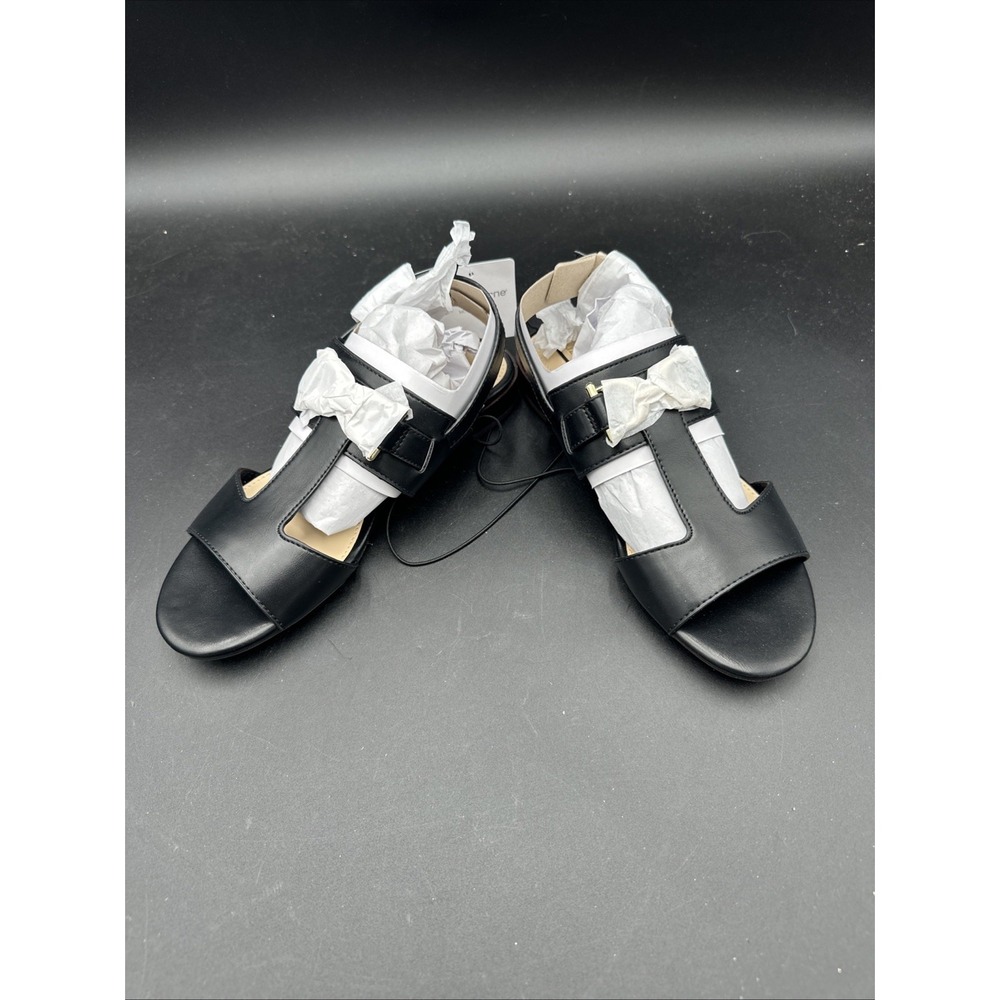 Liz‎ Claiborne LC Grove Sandals Black Women's Size 6.5 M T-Strap Buckle - Picture 2 of 8